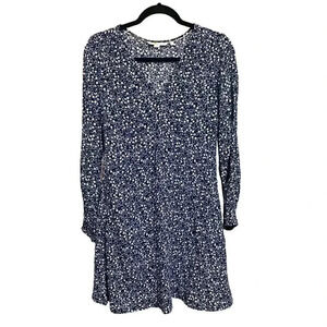 Boden Floral Mini Dress Sz US 6 Blue White V Neck Pockets Floral